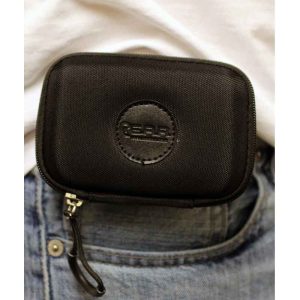 A Rectangular Compact Zipper Case attached to a belt.