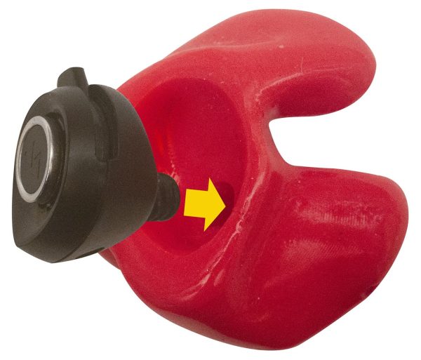 A custom-fit Minuendo PRO sleeve with a yellow arrow pointing to it.