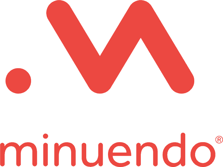 Minuendo logo in red with clear background