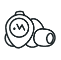 Black and white drawing of Minuendo Adjustable Hearing protection