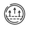Circle with arrows going up