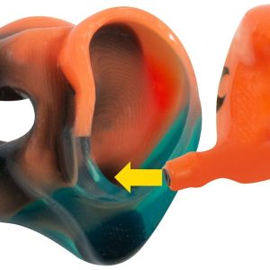 An arrow guides to the Chameleon Ear™ PRO ShotHunt™ into the sleeve.