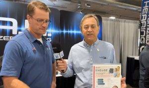 Andrew Gordon from EAR Customized Hearing discusses bluetooth earplugs at ShotShow2023