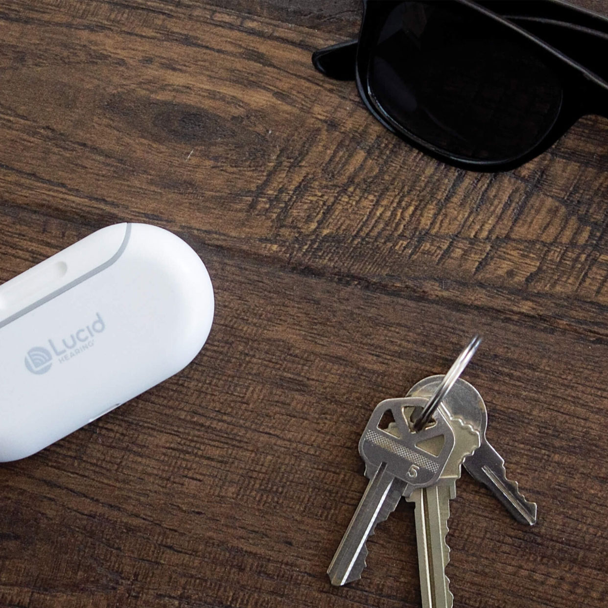 FIO case near keys to show size