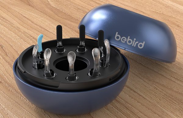 Replaceable tip storage for EAR/BeBird M9-S Pro otoscope.