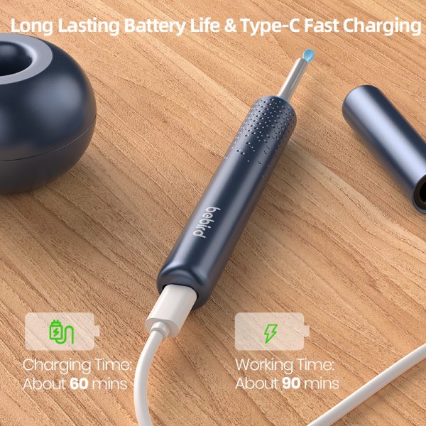 EAR/BeBird M9-S otoscope with a long battery life and a fast charger.