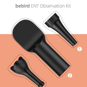 EAR/BeBird ENT Observation Kit add-ons for digital otoscopes, including the ear observation cover, the tongue depressor and the nasal observation cover for use by health professionals.