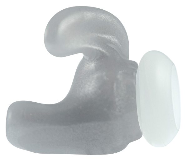 Gray custom molded removable sleeve for wireless earphones.
